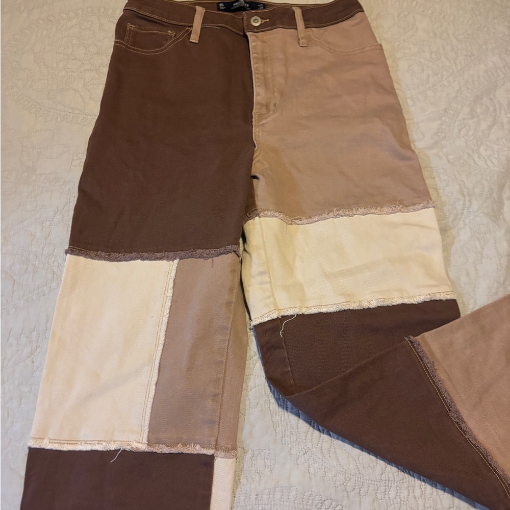 Hollister Brown and Tan Jeans